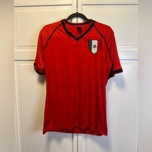Hawks Bay Mexico Soccer Jersey Size Men’s Large Color Red With Black Trim